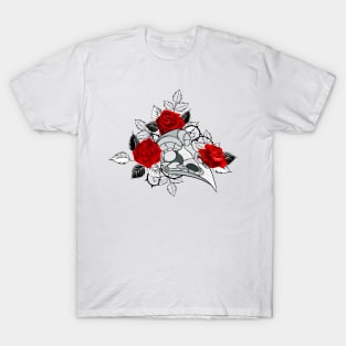 Bird Skull with Red Roses T-Shirt